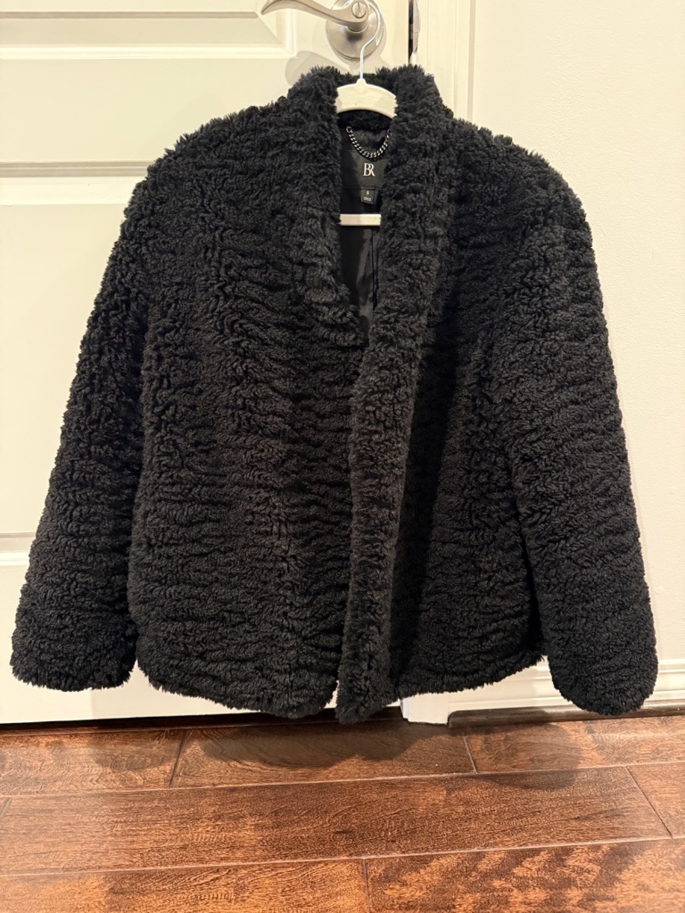 Banana Republic Open Front Black Teddy Jacket